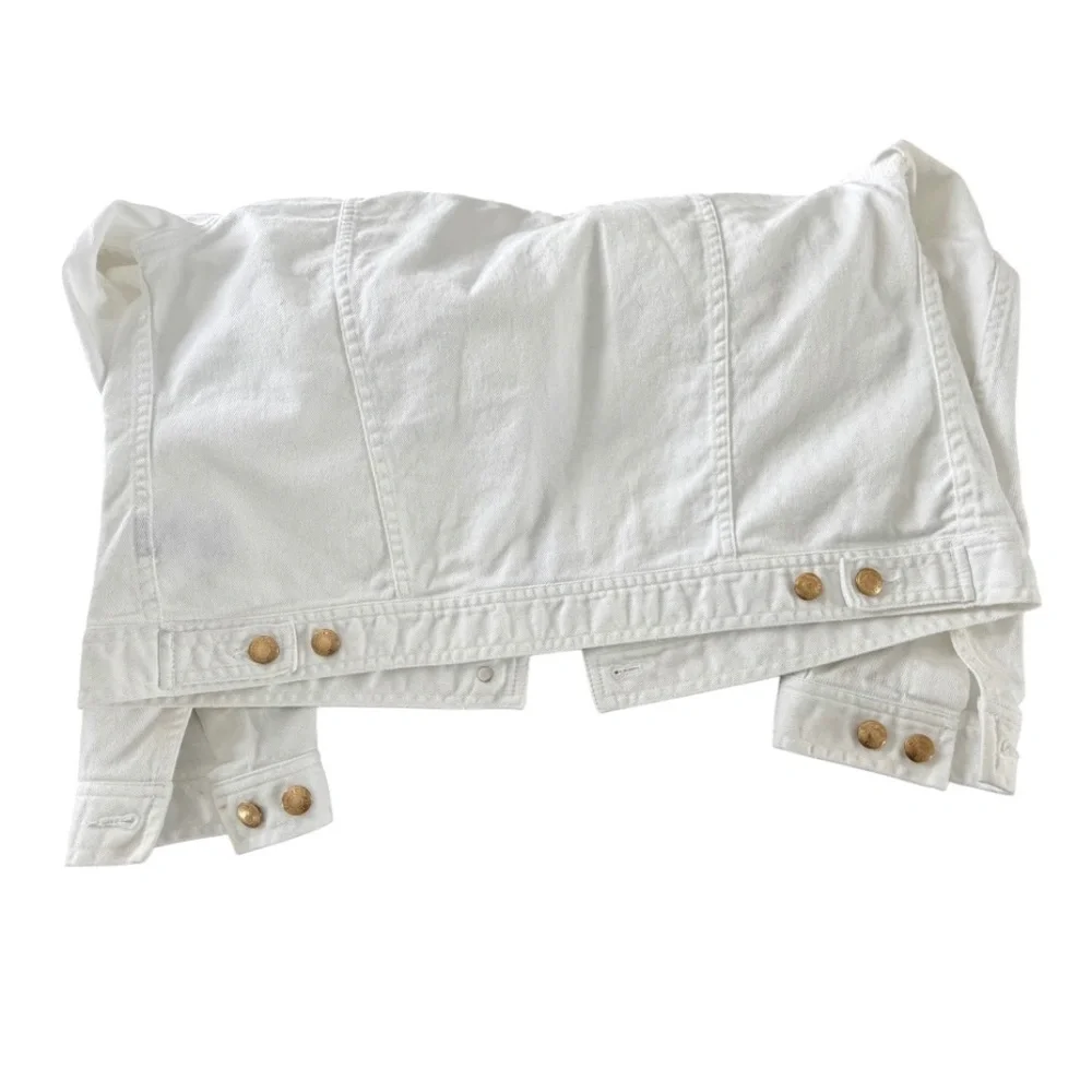 Lauren Jeans Co., Ralph Lauren, White Denim Trucker Jean Jacket  Large - Picture 5 of 9